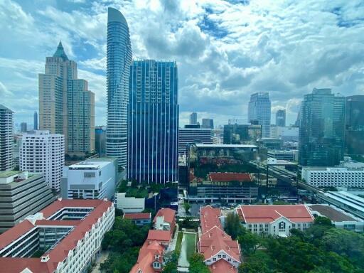 City View with Skyscrapers and Residential Buildings