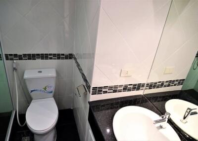 Modern bathroom with sink and toilet