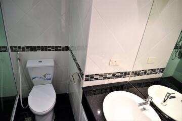 Modern bathroom with sink and toilet