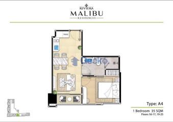 1 Bedroom Condo in The Riviera Malibu Residences Pratumnak C011808