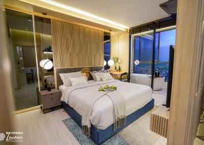 คอนโดนี้มี 1 ห้องนอน  อยู่ในโครงการ คอนโดมิเนียมชื่อ Skypark Lucean Jomtien Pattaya 