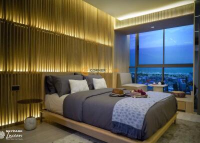 คอนโดนี้มี ห้องสตูดิโอ้  อยู่ในโครงการ คอนโดมิเนียมชื่อ Skypark Lucean Jomtien Pattaya 