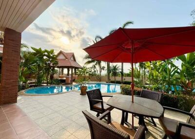 Outdoor area with pool and patio