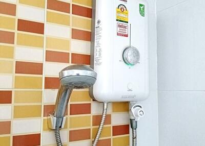 Bathroom shower with modern water heater