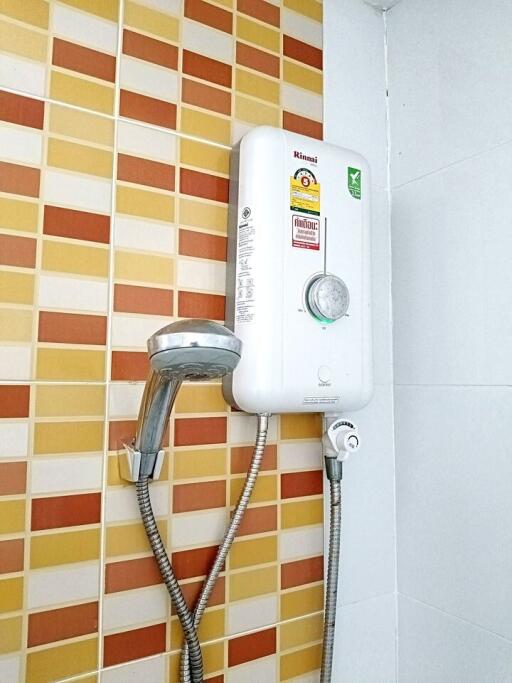 Bathroom shower with modern water heater