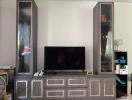 Living room entertainment center with TV