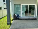 Front view of the house with sliding glass door