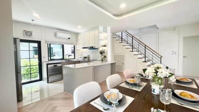 Modern kitchen and dining area