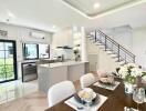 Modern kitchen and dining area