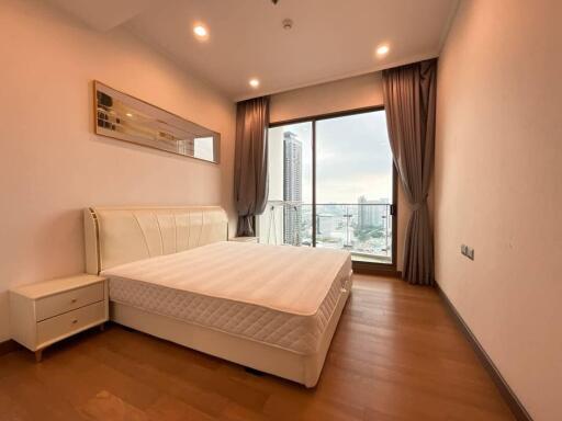 Modern bedroom with city view