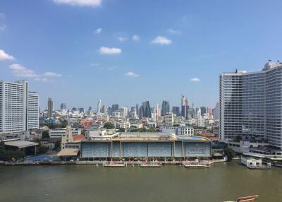 Cityscape with modern buildings and river