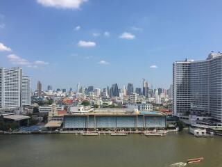 Cityscape with modern buildings and river