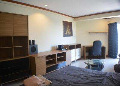 Spacious bedroom with study desk