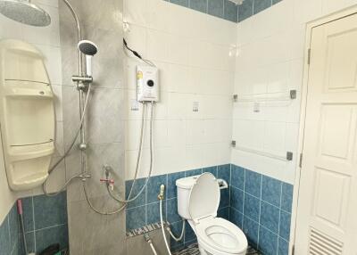 Modern bathroom with shower and toilet