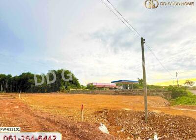 Vacant land with clear sky and utility pole