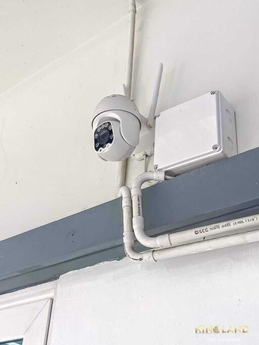 Security camera installed on the wall