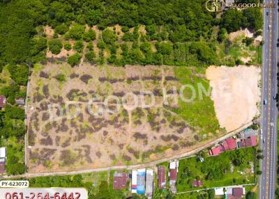 Aerial view of a large plot of land