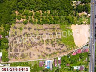 Aerial view of a large plot of land