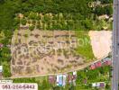 Aerial view of a large plot of land