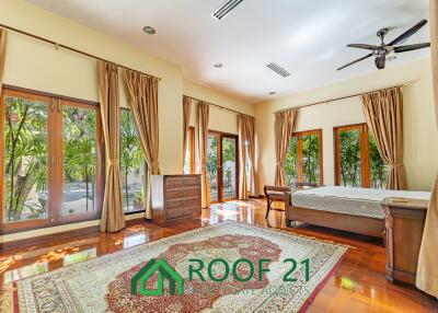 For Sale and For rent ! Pool villa with Thai and Balinese design elements. 2 beds 3baths Located Na jomtien