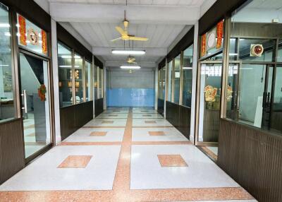 Main entrance hallway with glass partitions