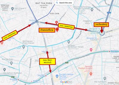 Map highlighting routes and locations