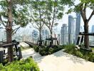 Rooftop garden with city view