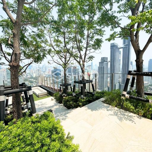 Rooftop garden with city view