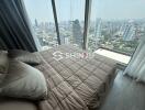 Bedroom with city view