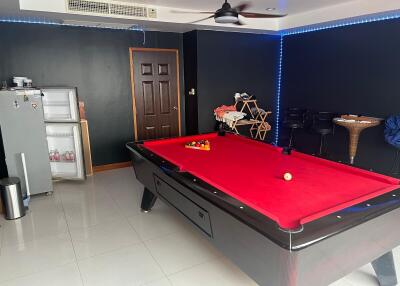 Game room with pool table