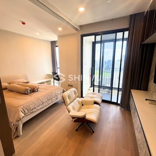 modern bedroom with a view