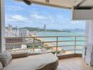 Balcony with beach view