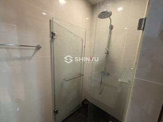 Modern bathroom with glass shower