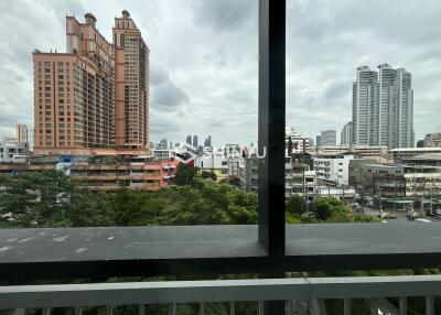 Balcony view with urban cityscape