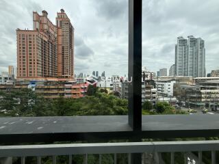 Balcony view with urban cityscape