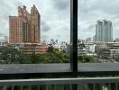 Balcony view with urban cityscape