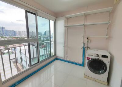 Utility room with city view