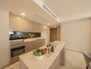 Modern kitchen with island and sleek appliances