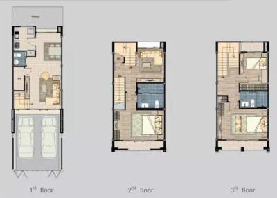 Three-floor house layout