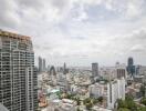 City skyline view from a high-rise apartment