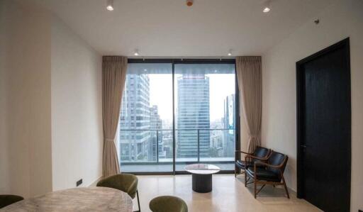 Spacious living room with city view