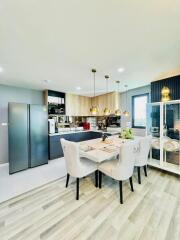 Modern kitchen with dining area