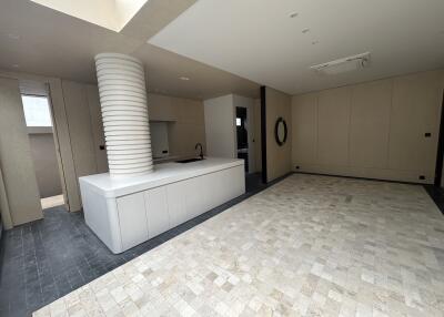 Spacious kitchen with modern design elements