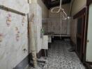 kitchen interior with tiled walls and flooring