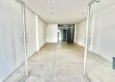 Empty interior space with glass doors