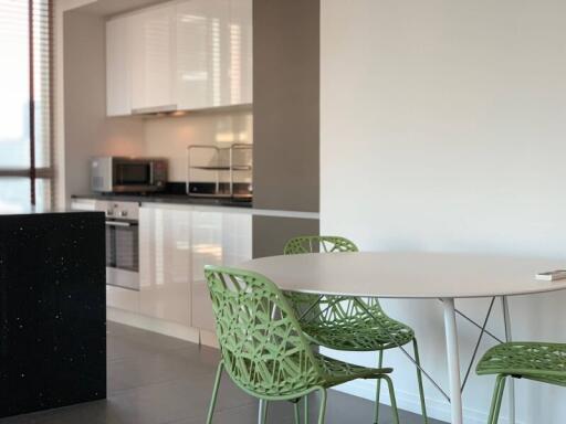 Modern kitchen with dining area