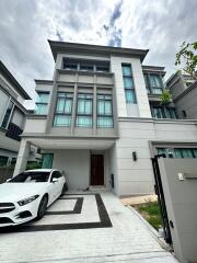 Exterior view of a modern multi-story house