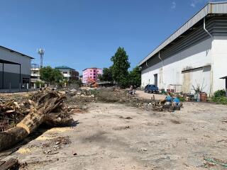 Empty construction or renovation site with debris