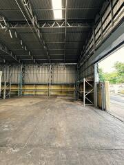 Empty warehouse with shelving