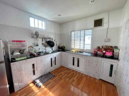 Spacious kitchen with modern amenities